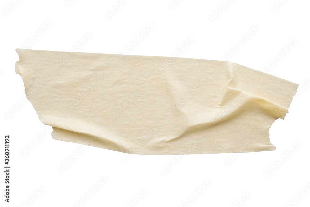 Naklejka premium Yellow adhesive paper tape isolated on white background