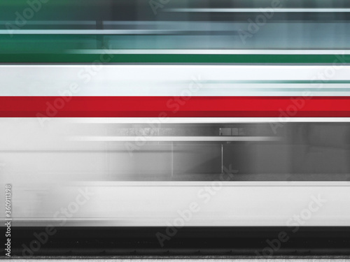 Italian train in motion blur