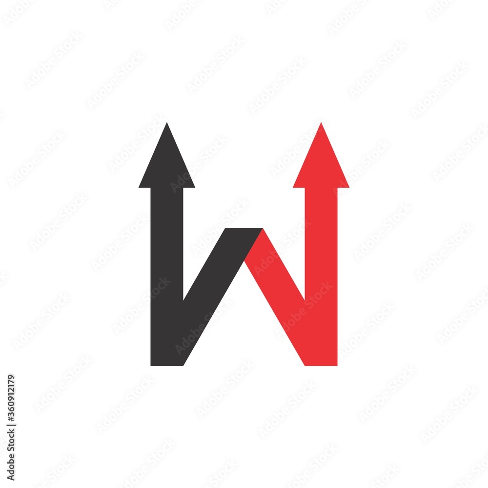 WA letter with Up Arrow logo design vector WA letter with Up Arrow logo design vector
