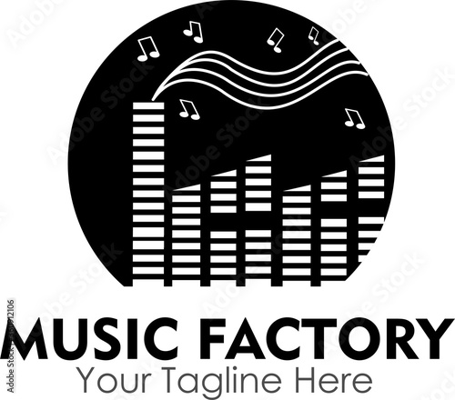music factory logo design concept