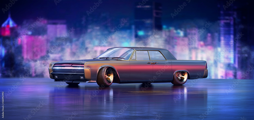 3D rendering of a brand-less generic cars in studio environment