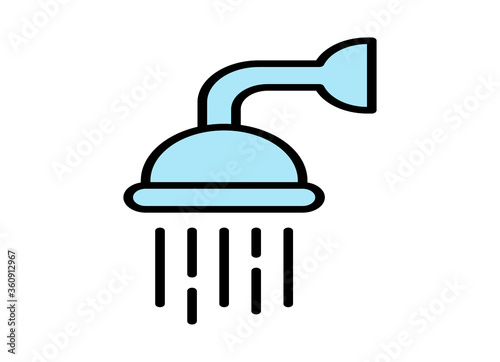 Shower, washroom, bath vector icon