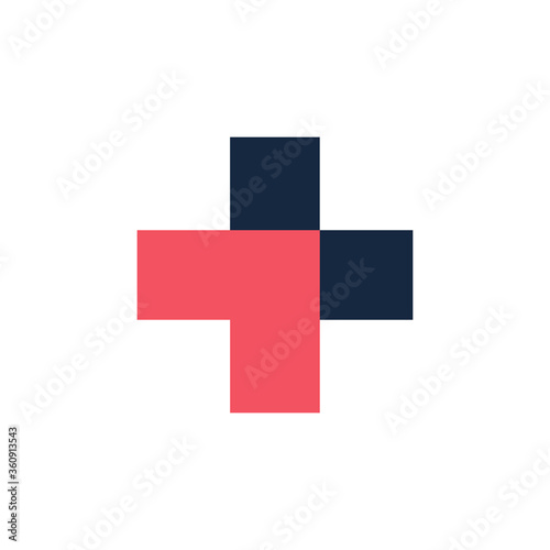 Medical cross icon. Stock vector illustration isolated on white background