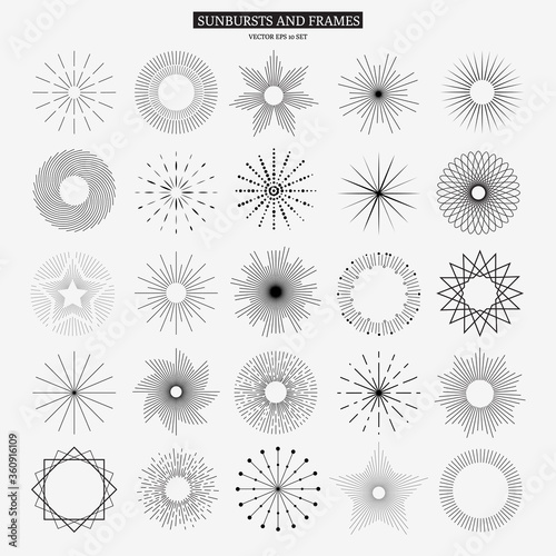 Sunbursts logos and emblems