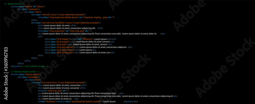 Software development abstract technology code and script background