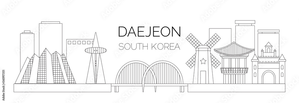 Plakat landscape of Daejeon city