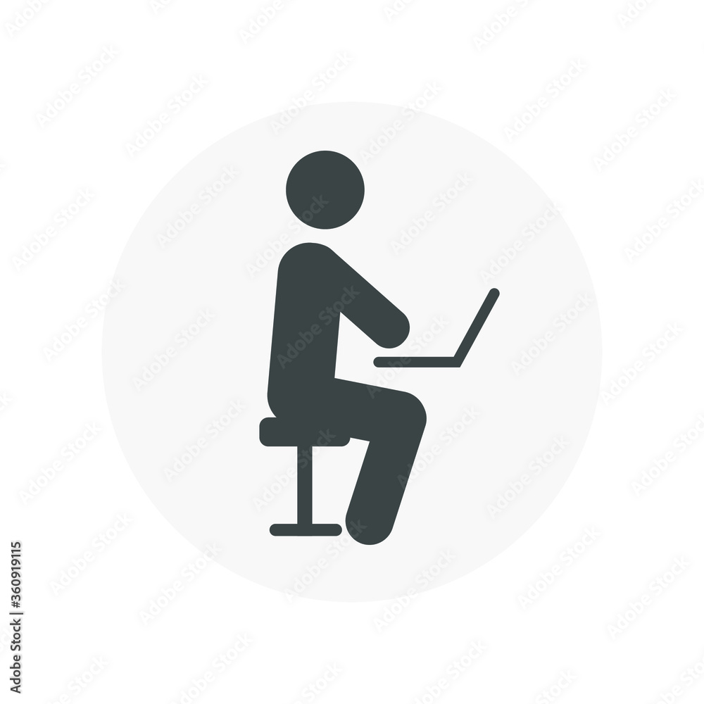 Man with Computer Screen vector icon isolated on transparent background, linear Man with Computer Screen transparency concept can. eps 10 Man with Computer Screen vector icon isolated on transparent background, linear Man with Computer Screen transparency concept can. eps 10