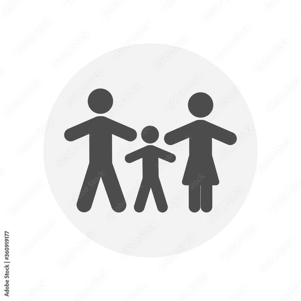Family icon (husband, wife, daughter or son). Vector image. eps 10