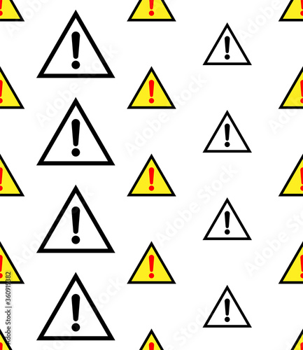 Warning Icon Seamless Pattern  Attention Icon  Danger Symbol