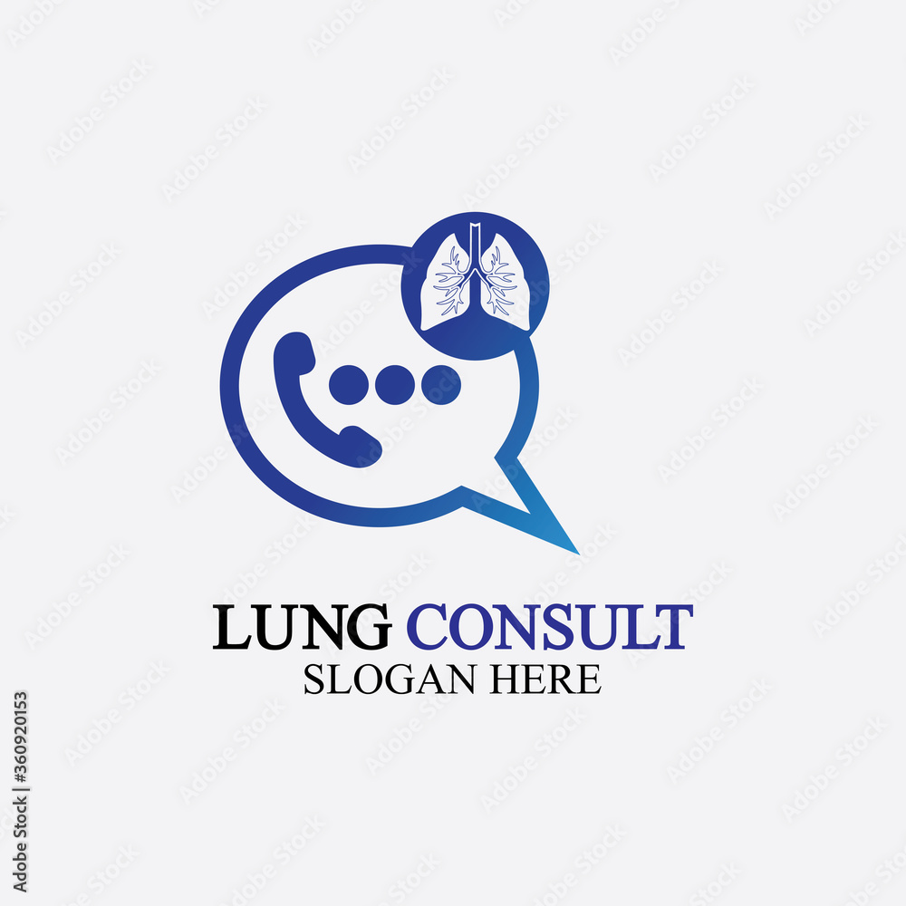 Obraz premium Lungs Consult Logo designs vector, Lungs Forum logo template, Lungs Care icon.