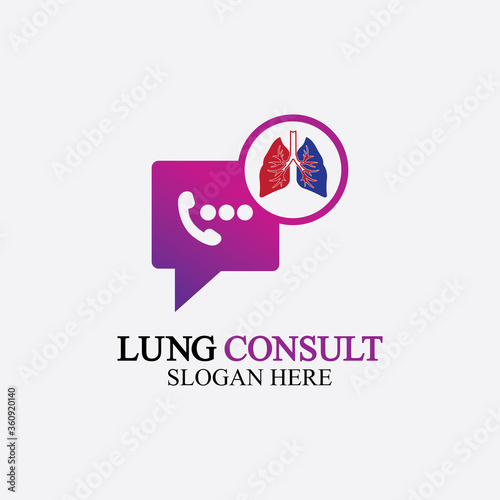 Lungs Consult Logo designs vector, Lungs Forum logo template, Lungs Care icon.
