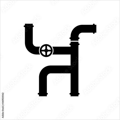 Pipe Icon, Pipe Fitting Icon, Water, Gas, Oil Pipeline, Plumbing Work