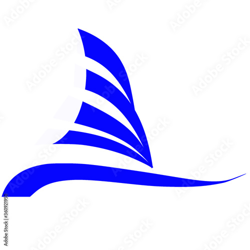 Wind curve of sail abstract vector and logo design or template wave office business icon of company identity symbol concept.