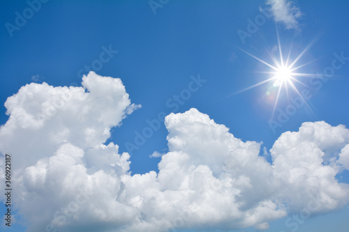 White clouds with blue sky