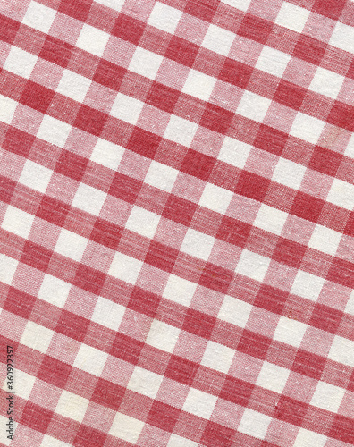 red and white tablecloth