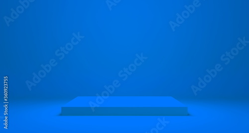 Empty podium or pedestal display on Color background with stand concept, Blank product shelf standing backdrop 3D rendering