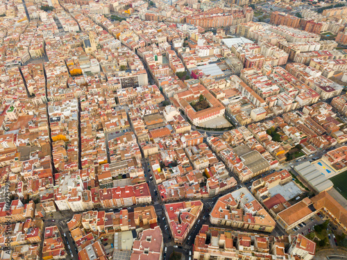 Aerial view of the roofs of the spanish city of Reus. Tarragona province. Catalonia. Spain © JackF