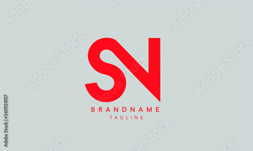 Alphabet letters Initials Monogram logo SN, NS, S and N
