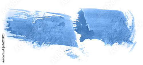 Abstract watercolor background hand-drawn on paper. Volumetric smoke elements. Blue color. For design, web, card, text, decoration, surfaces. © colorinem