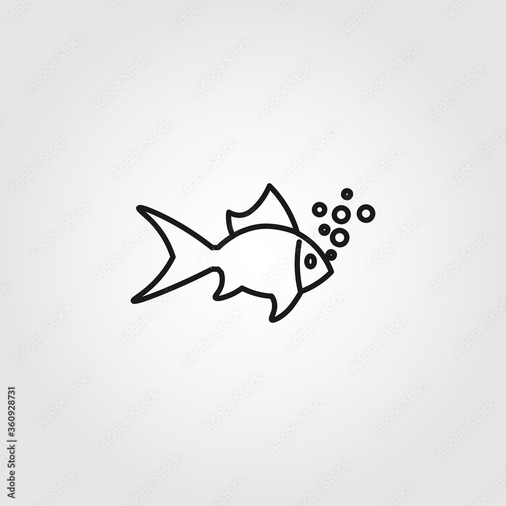 Fototapeta premium fish line icon. fish isolated line icon