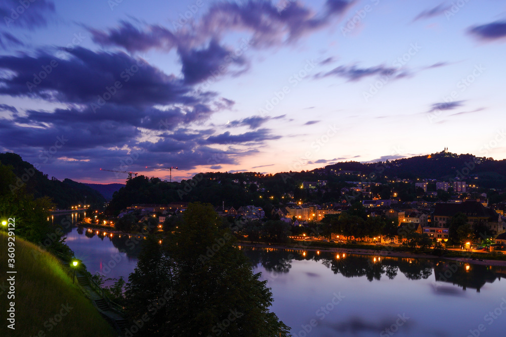 Fototapeta premium sunset over the river