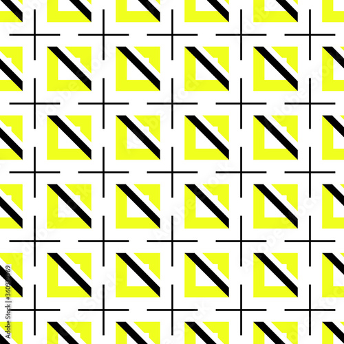 squares yellow black and white geometric pattern seamless repeat pattern