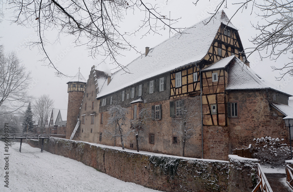 Burg in Michelstadt im Winter