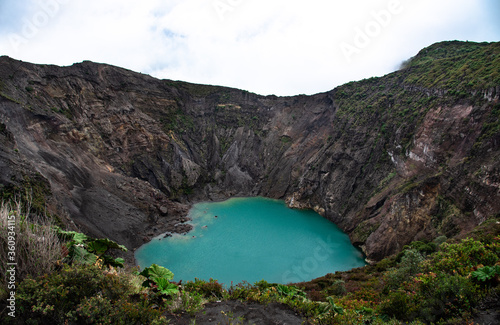 Volcano Irazu, colorful mineral lagoon, crater lake, Costa Rica National Park, cartago province, Central America, 3432 meters high
