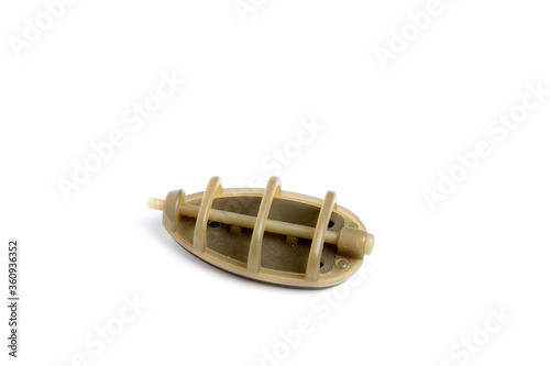 In-line flat method feeder isolated on white. Clipping path