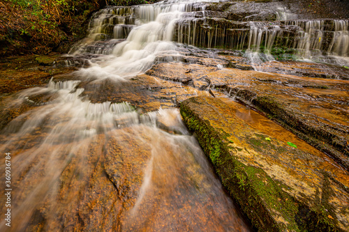 Camp Creek waterfalls after a heavy rain in Glen Cannon  Pisgah Forest