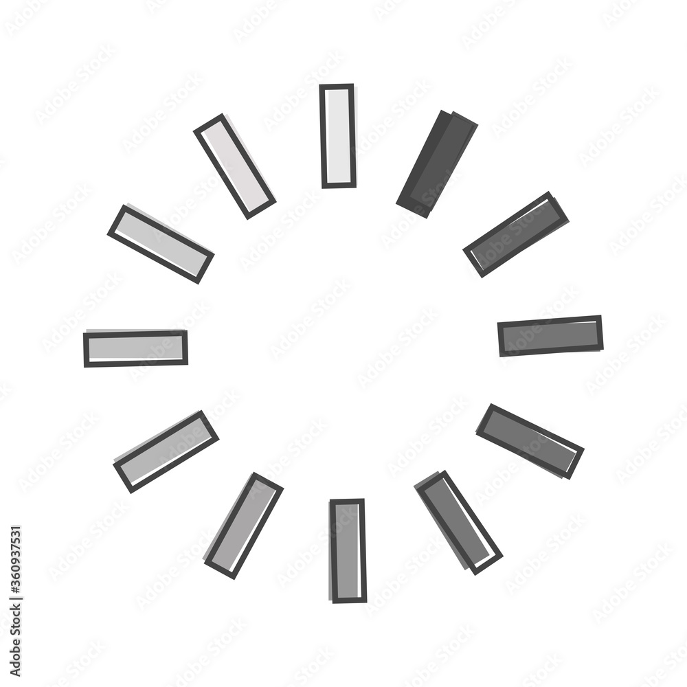 Load circle icon cartoon style on white isolated background. Load circle icon cartoon style on white isolated background.