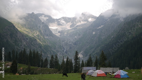 camping in the mountains