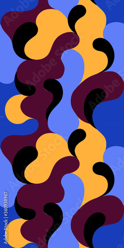 Modern vector pattern with multicolor abstract shapes. Colorful abstract background.