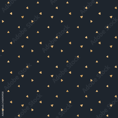 bohemian black and gold scattered hand drawn triangles seamless pattern dark boho minimal design background great for branding and packaging 