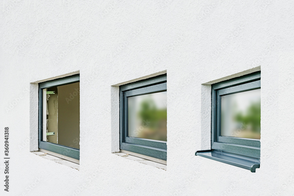 The process of installing a new plastic window The process of installing a new plastic window