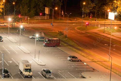 View of the Parking lot at night photo