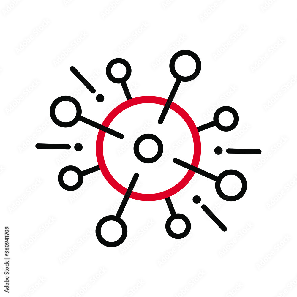 Vector illustration of a dangerous virus - Coronavirus (Covid-19). Pandemic, global danger and quarantine. Virus vector logo design. Simple vector illustration of a coronavirus. Logo design. Vector illustration of a dangerous virus - Coronavirus (Covid-19). Pandemic, global danger and quarantine. Virus vector logo design. Simple vector illustration of a coronavirus. Logo design.