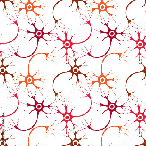 Seamless pattern of neurons of human nervous system