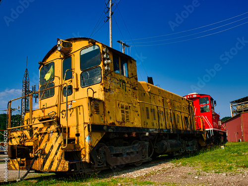 Canvas Print Detail of a switcher railroad locomotive