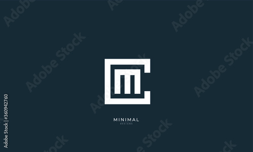 Alphabet letter icon logo CM or MC photo