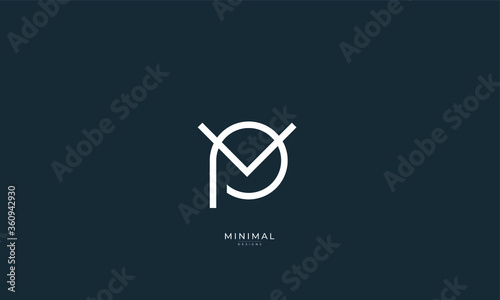 Alphabet letter icon logo PV or VP