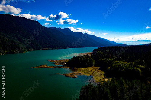 Baker Lake Mt Baker Washington drone video near Concrete Washington Mt Baker fall day Baker Highway Forest photo