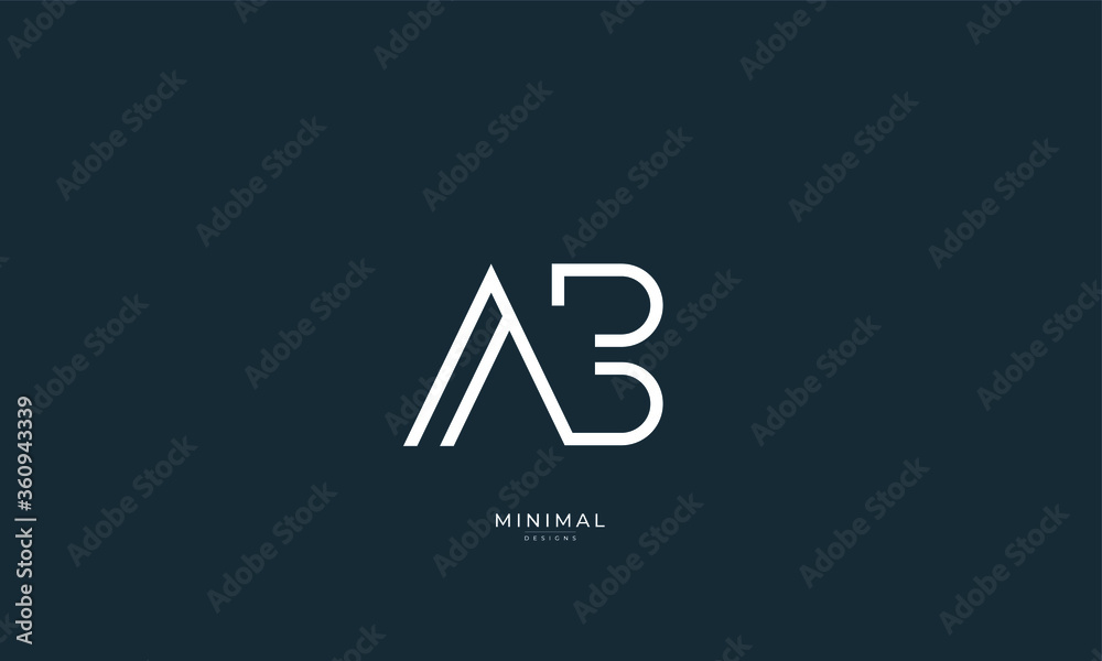 Alphabet letter icon logo AB Alphabet letter icon logo AB