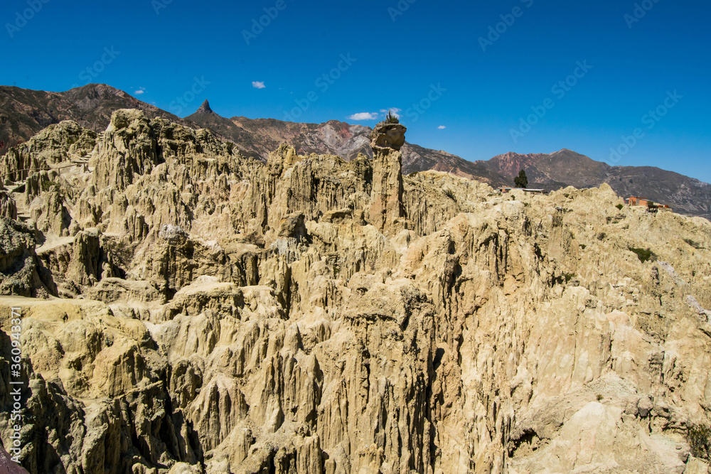Fototapeta premium Moon Valley in La Paz. Beautiful rock formations in Bolivia