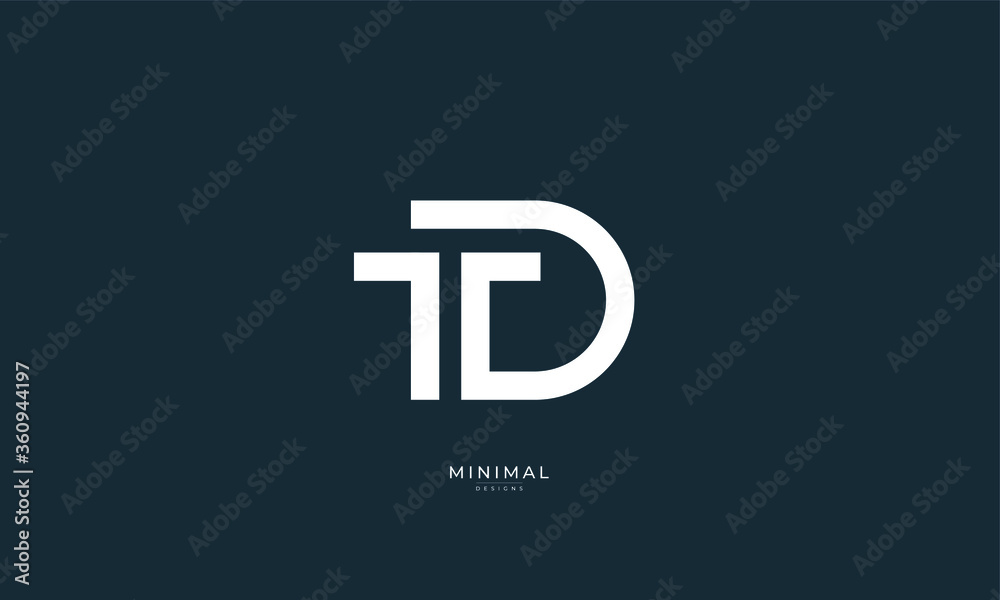 Alphabet letter icon logo TD Stock Vector | Adobe Stock