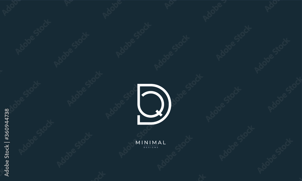 Alphabet letter icon logo DQ or QD Alphabet letter icon logo DQ or QD