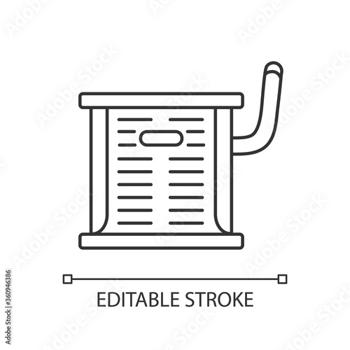 Industrial AC linear icon. Central refrigeration system, climate control at work thin line customizable illustration. Contour symbol. Vector isolated outline drawing. Editable stroke