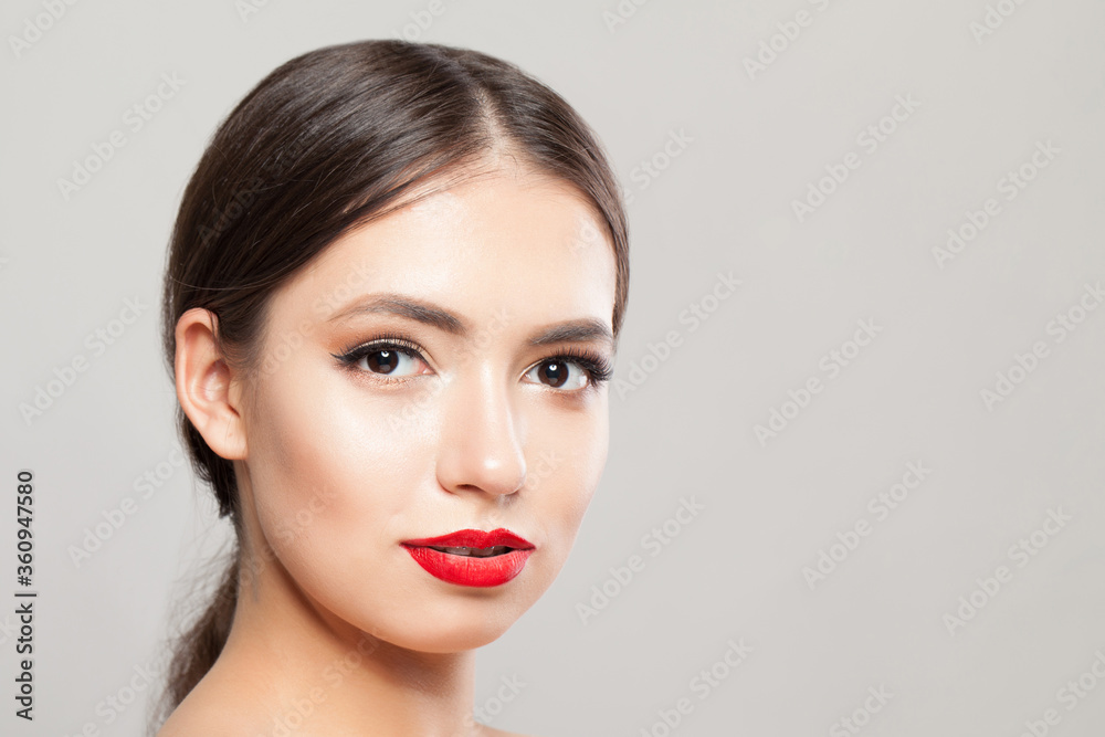 Pretty woman face on white background. Beautiful woman portrait Pretty woman face on white background. Beautiful woman portrait