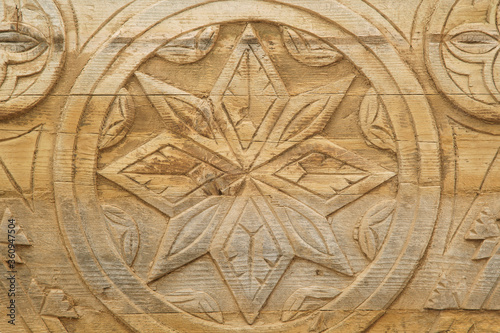 ornament on a wooden product. Texture units