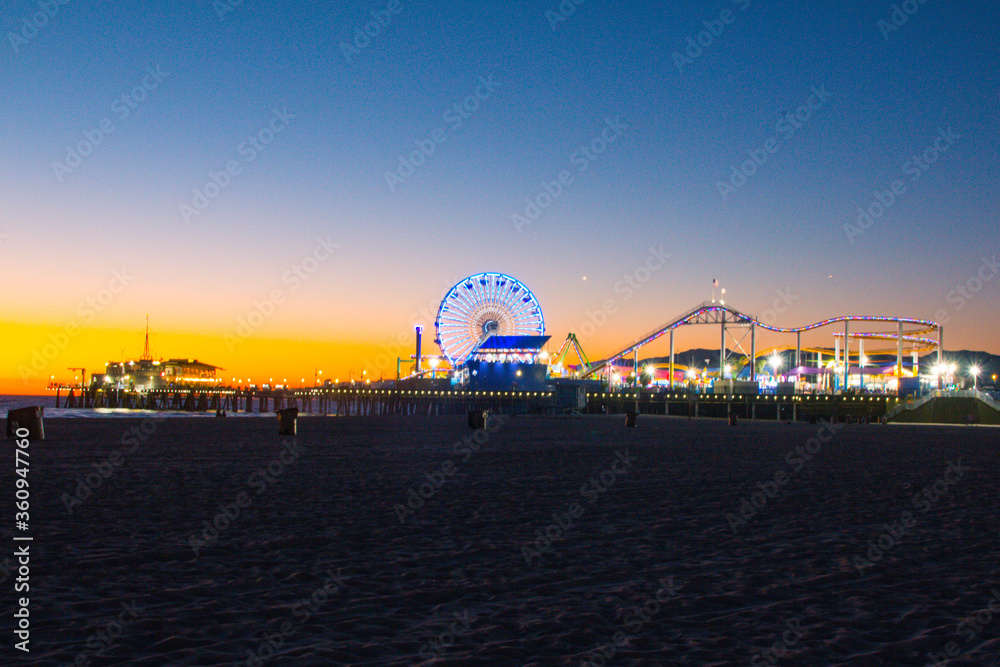 Santa Monica Pier at Blue Hour